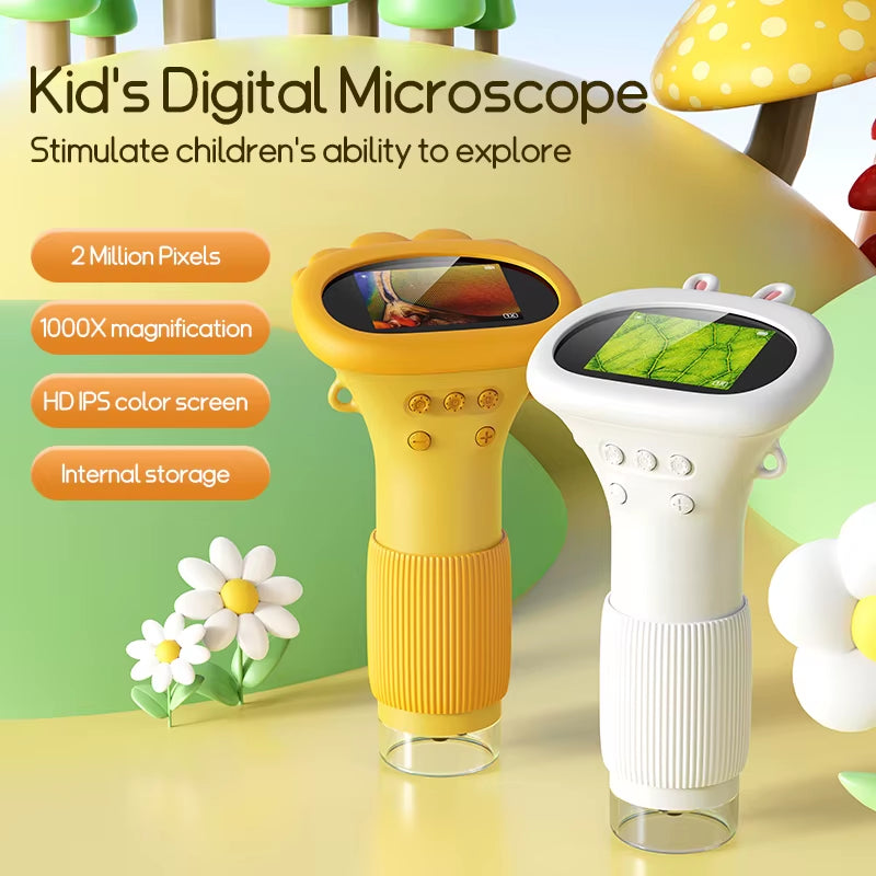 1000X Kids USB Microscope with LED & Camera – Fun Science Toy for Learning, Photos & Videos