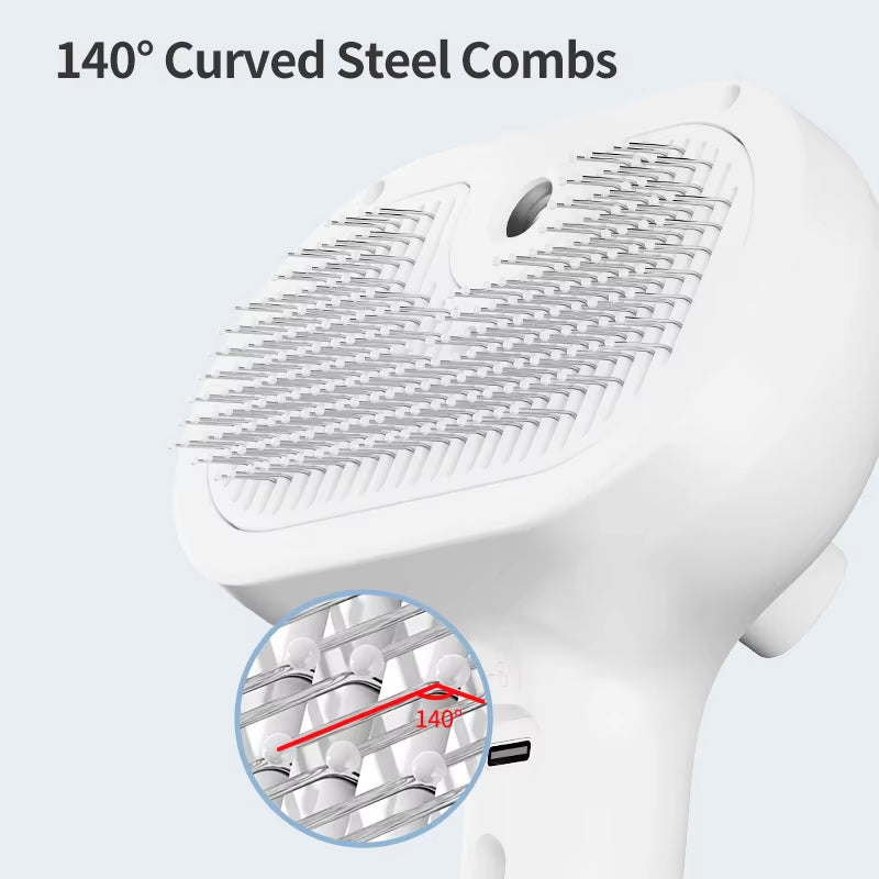 ROJECO Professional Electric Pet Hair Straightener Comb & Massage Brush - Steam Hair Care for Cats