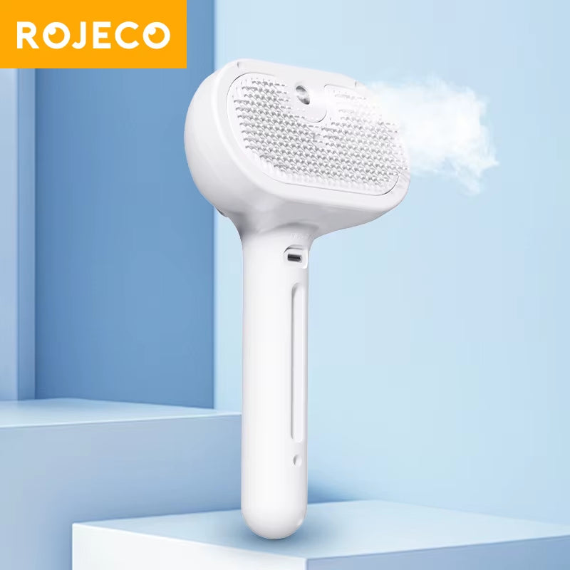 ROJECO Professional Electric Pet Hair Straightener Comb & Massage Brush - Steam Hair Care for Cats