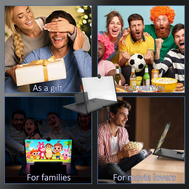 12"Mobile Phone Magnifier - Ultra-Hd Screen Magnifier for Easy TV Viewing Orientation for Landscapes Use Eye Protection Full-Screen Mobile Phone Magnification