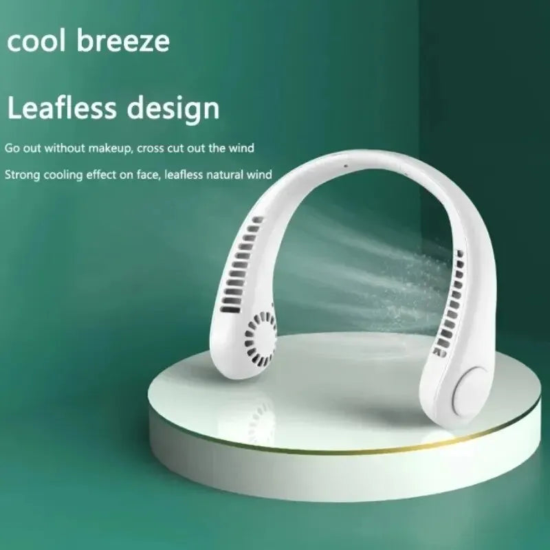 2025 Premium Bladeless Neck Fan – Long-Lasting 3-Speed Air Cooler | USB Rechargeable & Ultra-Quiet for Travel, Sports & Summer Heat Relief