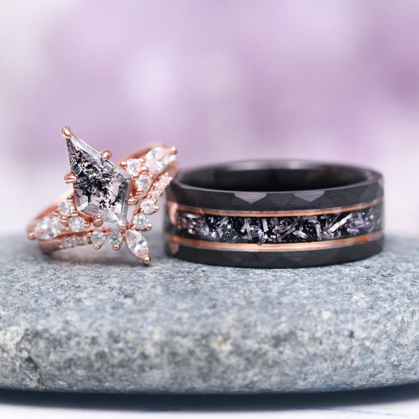 Galaxy Meteorite Couples Ring Set